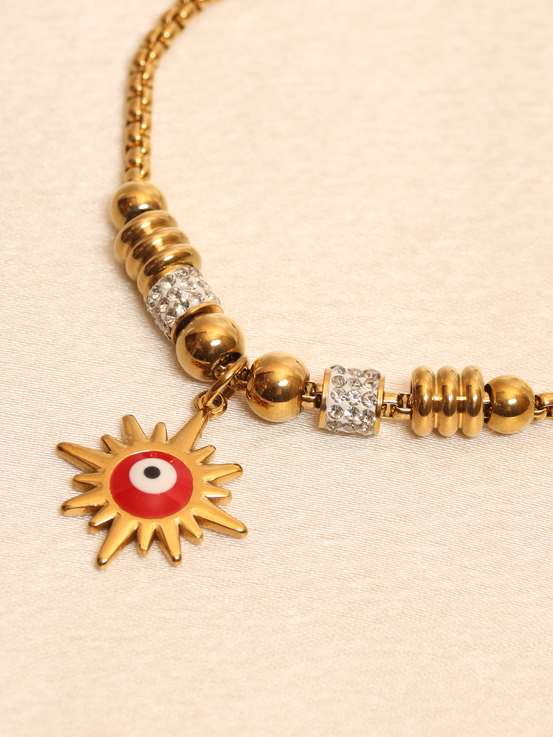 Red Sun Evil Eye Charm Slider