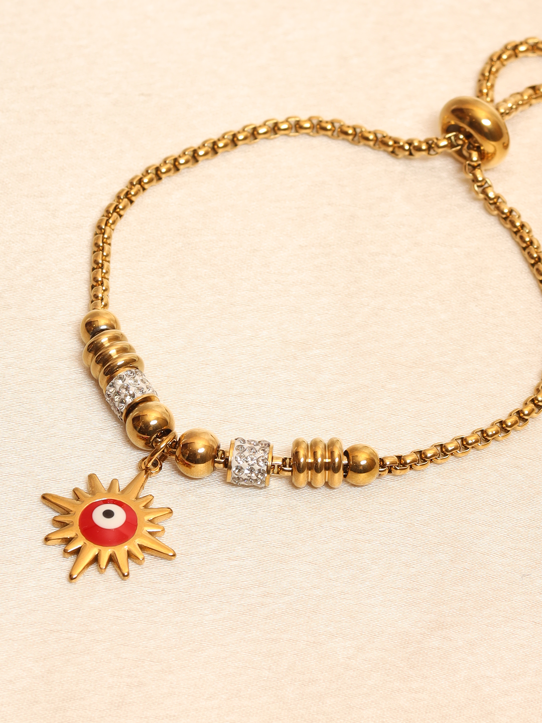 Red Sun Evil Eye Charm Slider