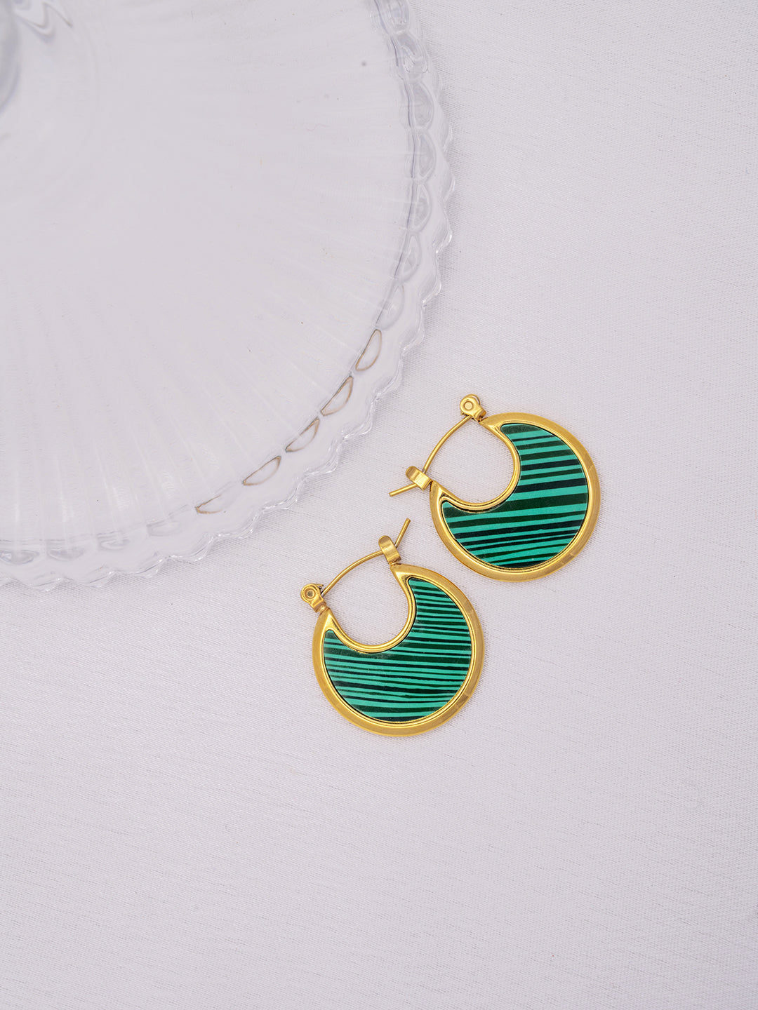 Malachite Flat Hoops