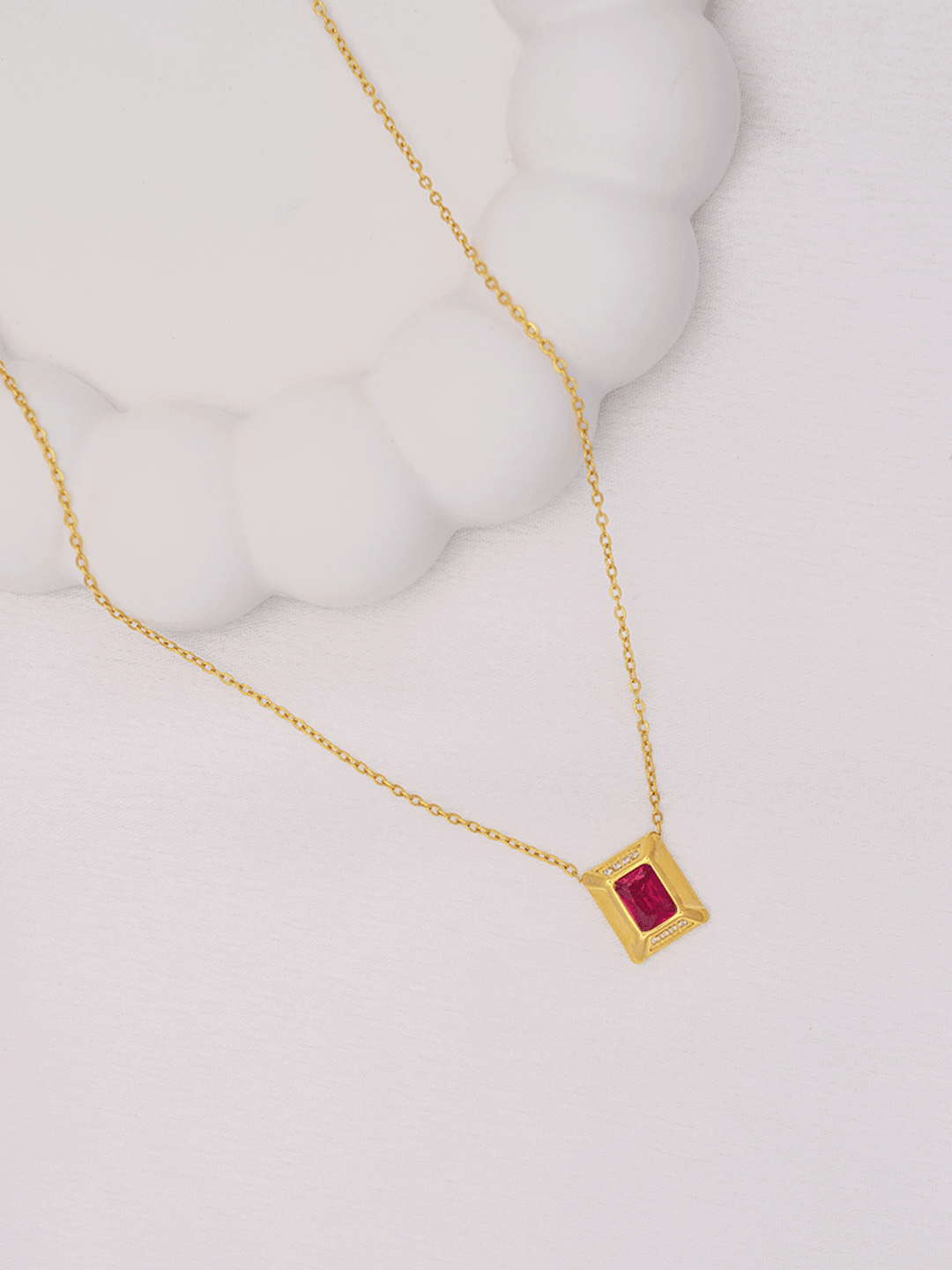 Stunning Ruby Rectangle Necklace | Perfectly Average Jewellery