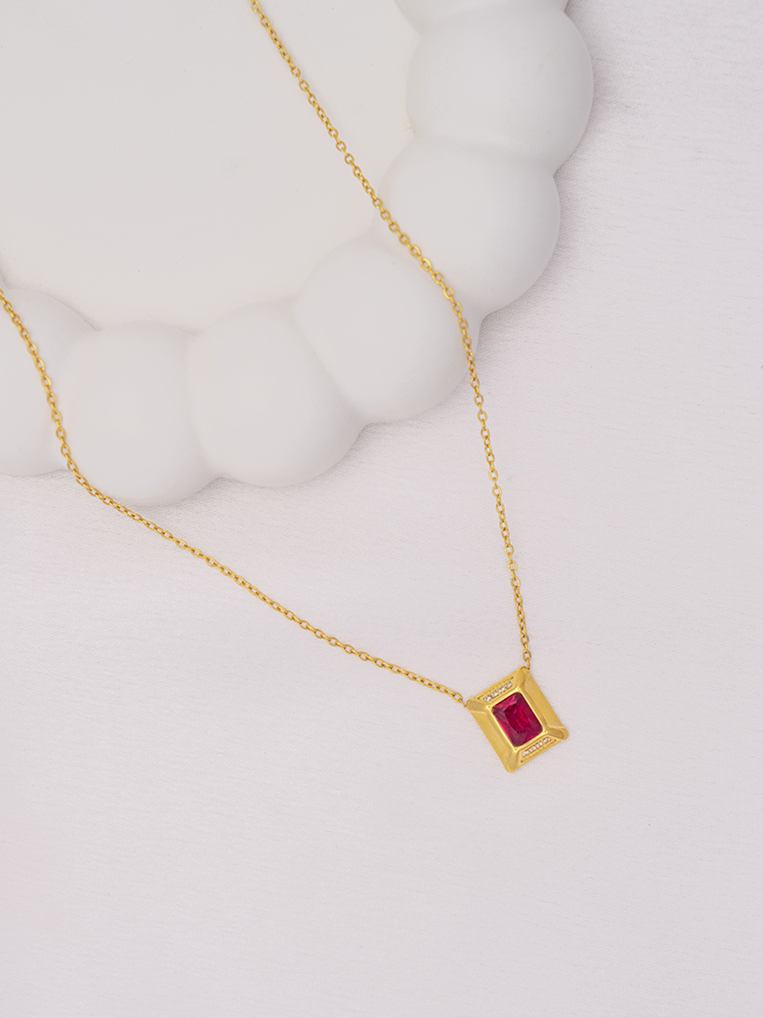 Ruby Rectangle Necklace