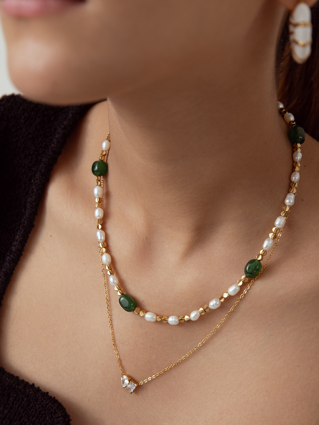 Pearl Emerald Necklace