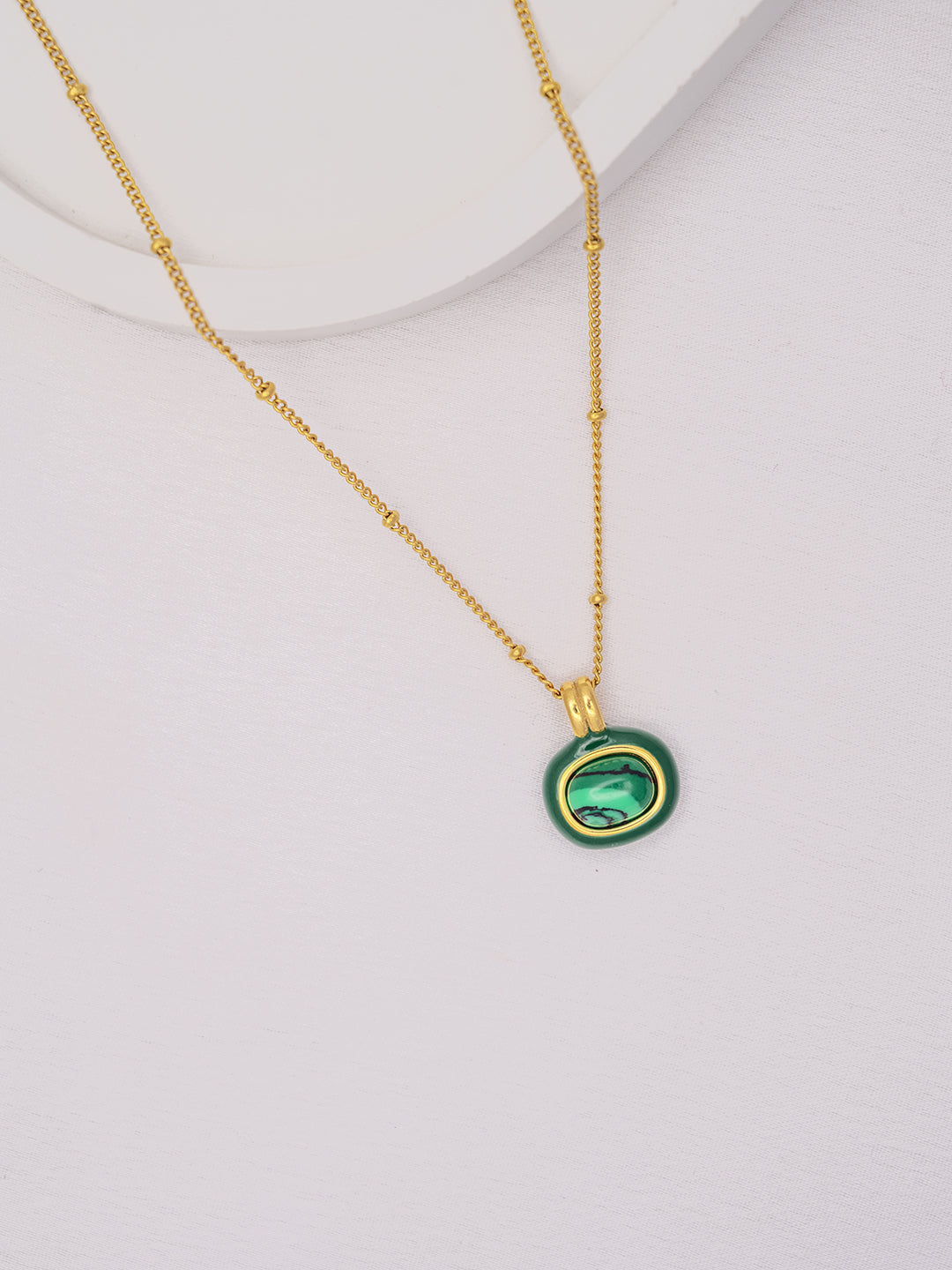 Malachite Enamel Pendent