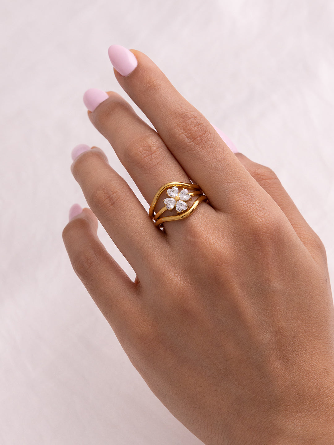 3 Layer Flower Stack Ring