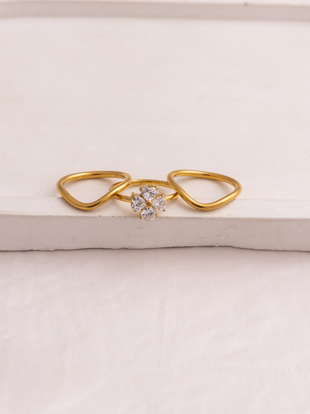 3 Layer Flower Stack Ring