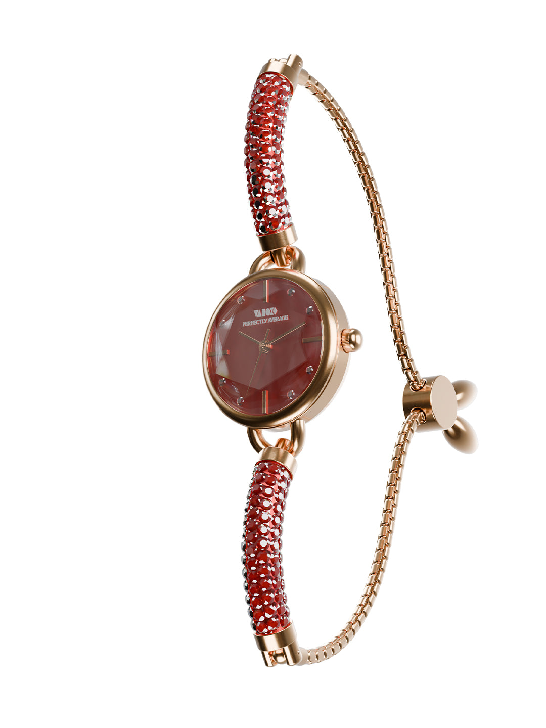 Crystal Slider Watch Red