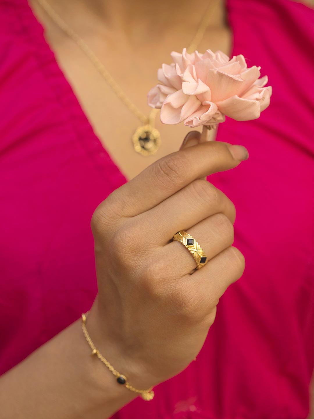 Black Diamond Textured Ring - Perfectly Average