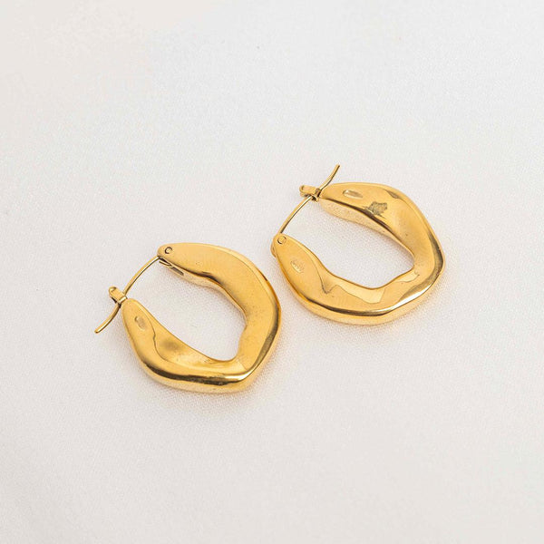 European and American Gold Color Geometric Hoop Earrings For Woman  Pentagonal Jewelry Fashion New Girl's Daily Wear Earring Gift - AliExpress