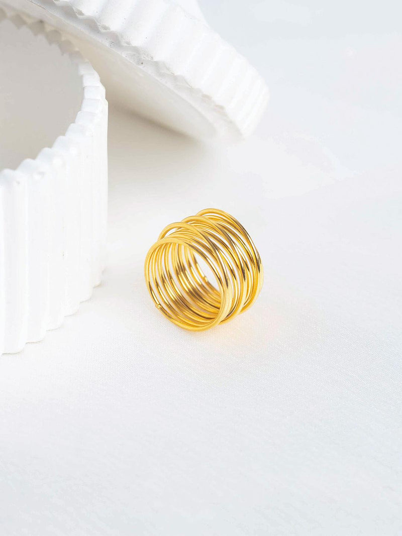 Buy Spiral Ring, Wire Wrapped Ring, Spring Ring, Gold Plated Ring, Rings  for Women, Gifts for Her, Stackable Ring, Three Tones Ring Online in India  - Etsy