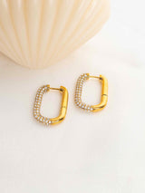 CZ Pave Rectangle Hoops - Perfectly Average
