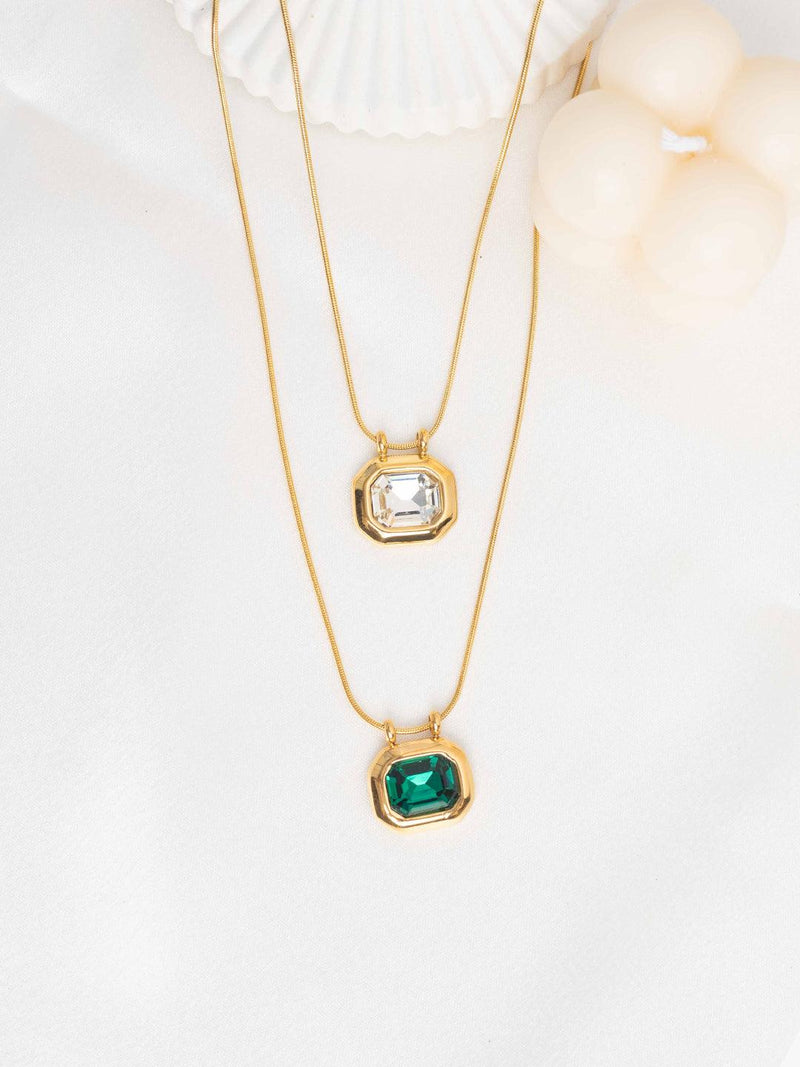 Emerald Cut Aquamarine Pendant, 14k Yellow Gold - Mills Jewelers