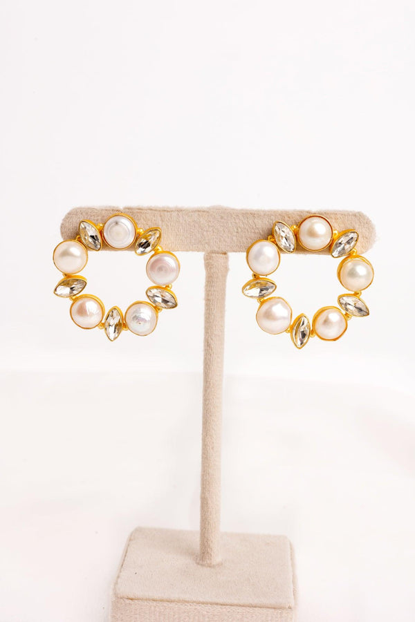 Madelyn Diamond Pearl Earrings - Perfectly Average
