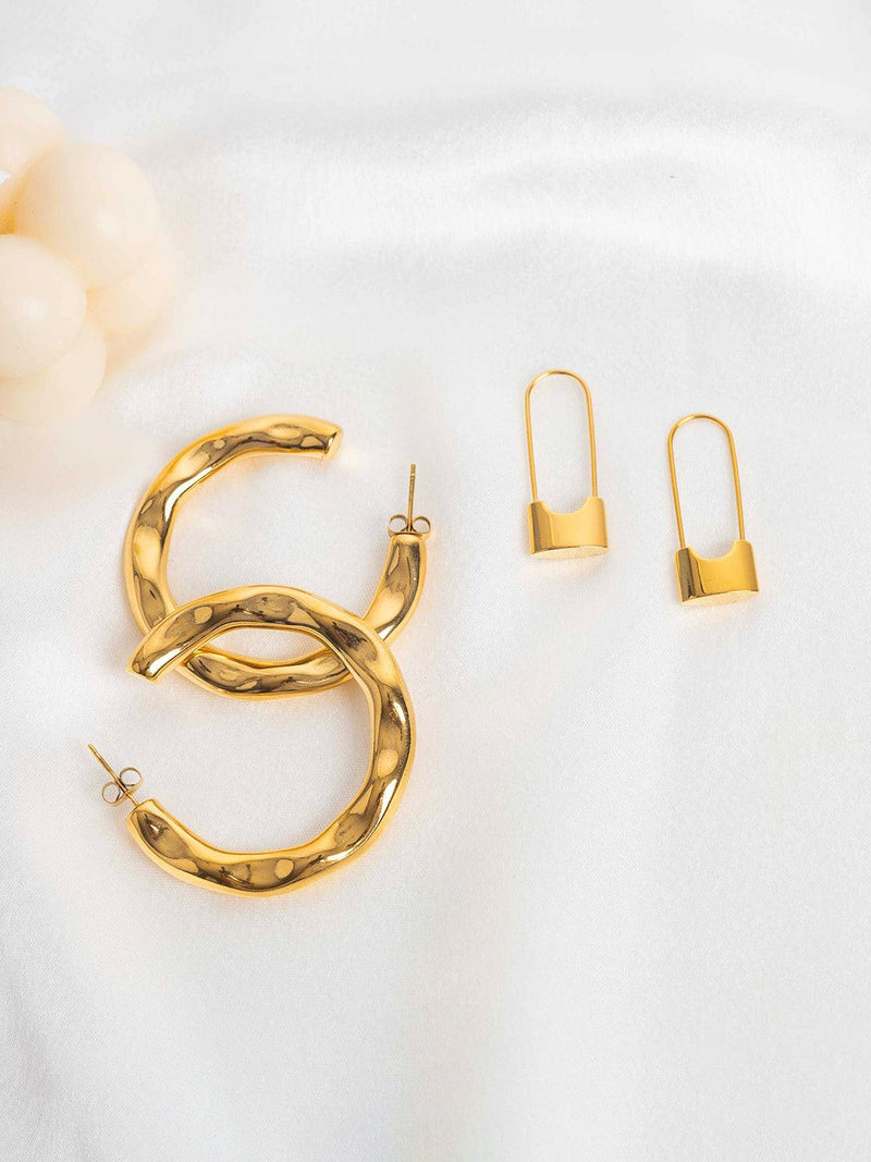 Cxwind Padlock Charm Huggie Hoop Earrings - Love Lock Bridesmaid Gifts for  Elders Girlfriend Gifts Chinese Longevity Locks