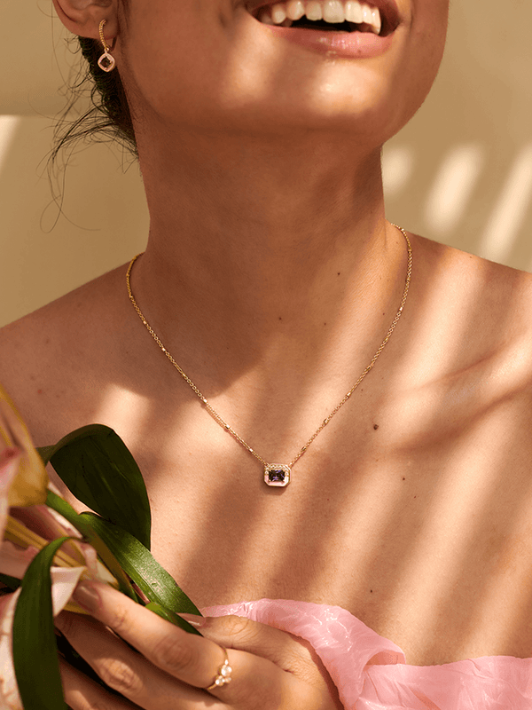 Pink Enamel Studded Necklace - Perfectly Average
