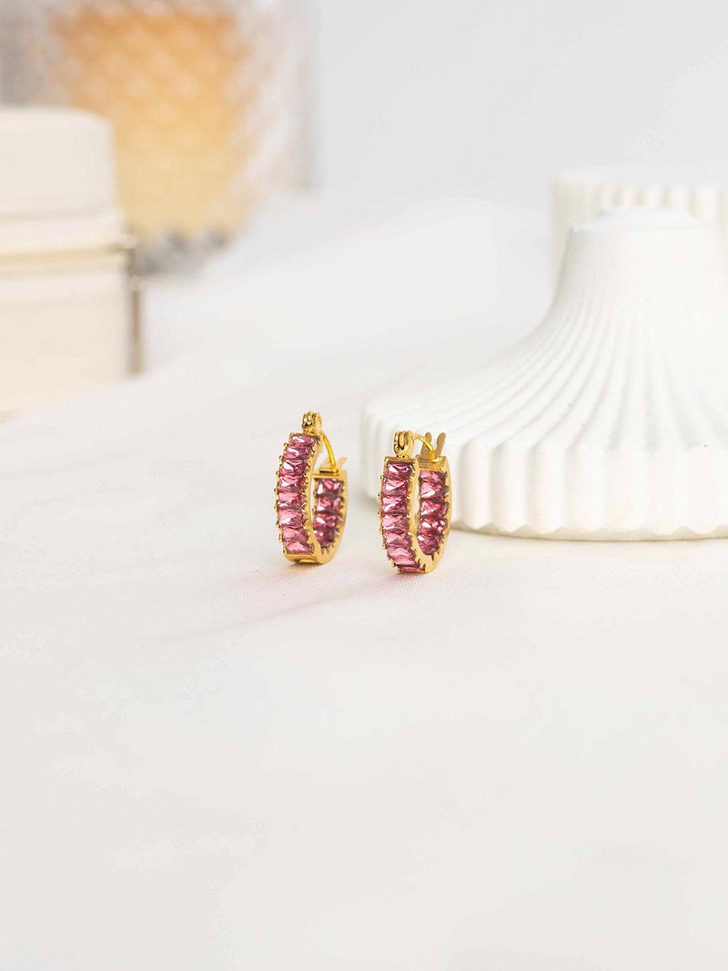 Pink Pave Hoops - Perfectly Average