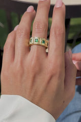 Emerald Textured Ring