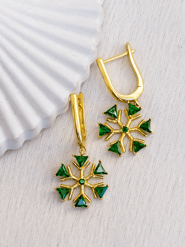 Snowflake Emerald Earrings - Perfectly Average