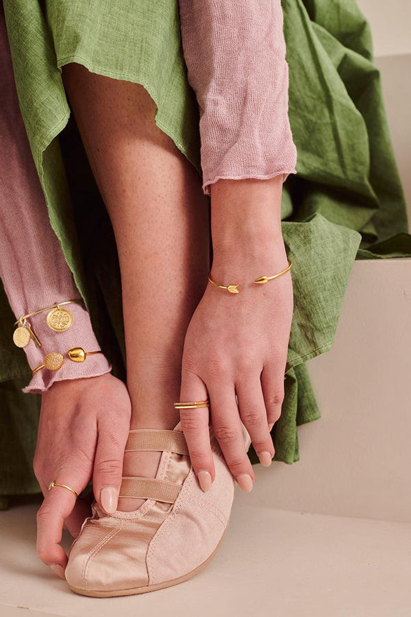 Studded Pebble Cuff Bracelet Gold - Perfectly Average