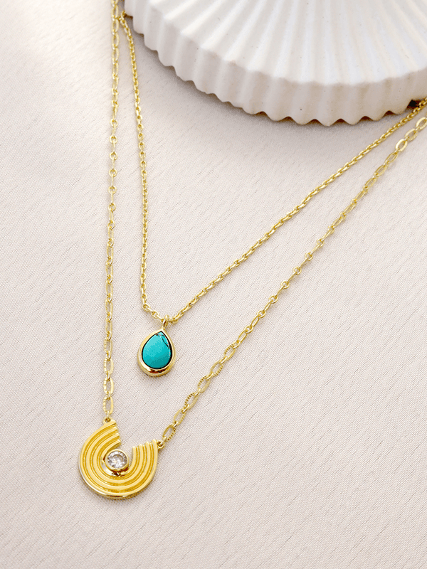 Turquoise Layered Necklace - Perfectly Average