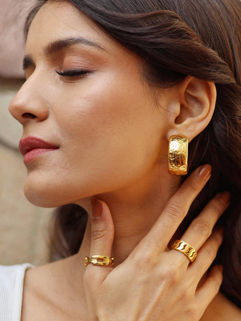 Bold Textured Hoops Gold - Perfectly Average