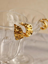 Foil Textured Earring Gold - Perfectly Average