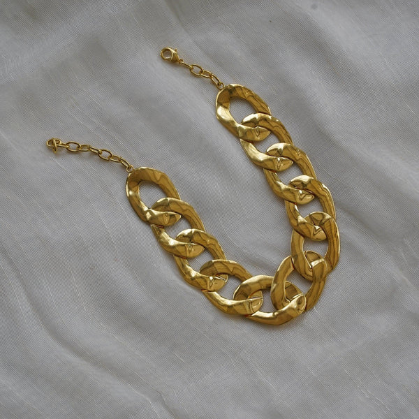 John Lewis Large Link & Stone Drop Layered Necklace, Gold
