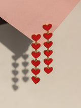 Red Heart Enamel Earrings - Perfectly Average