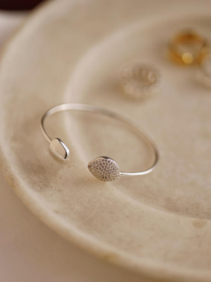 Studded Pebble Cuff Bracelet Silver - Perfectly Average