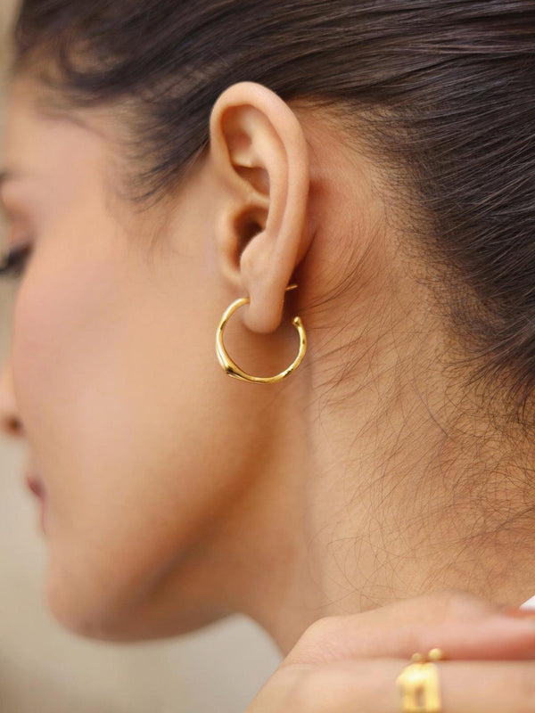 Thin Droplet Hoops Gold - Perfectly Average