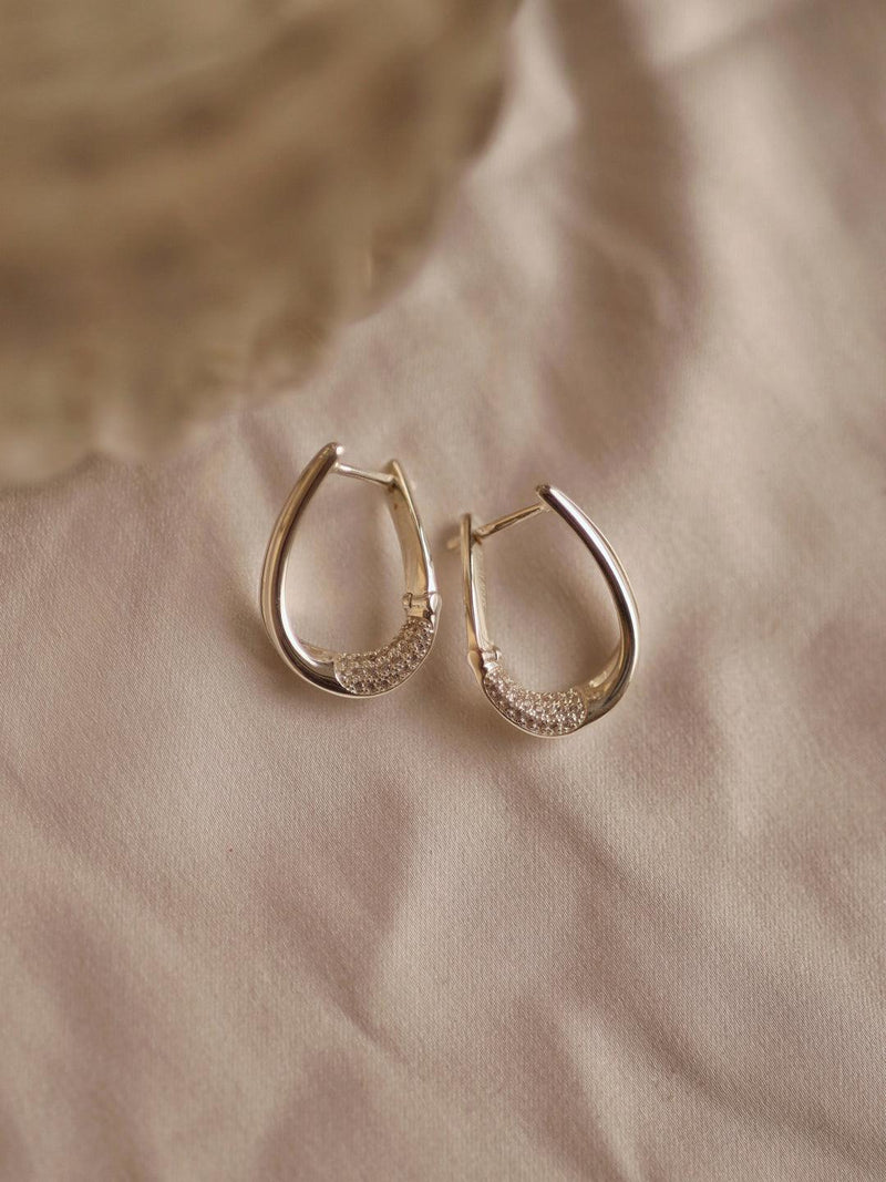 U-Shaped Studded Hoops Silver - Perfectly Average